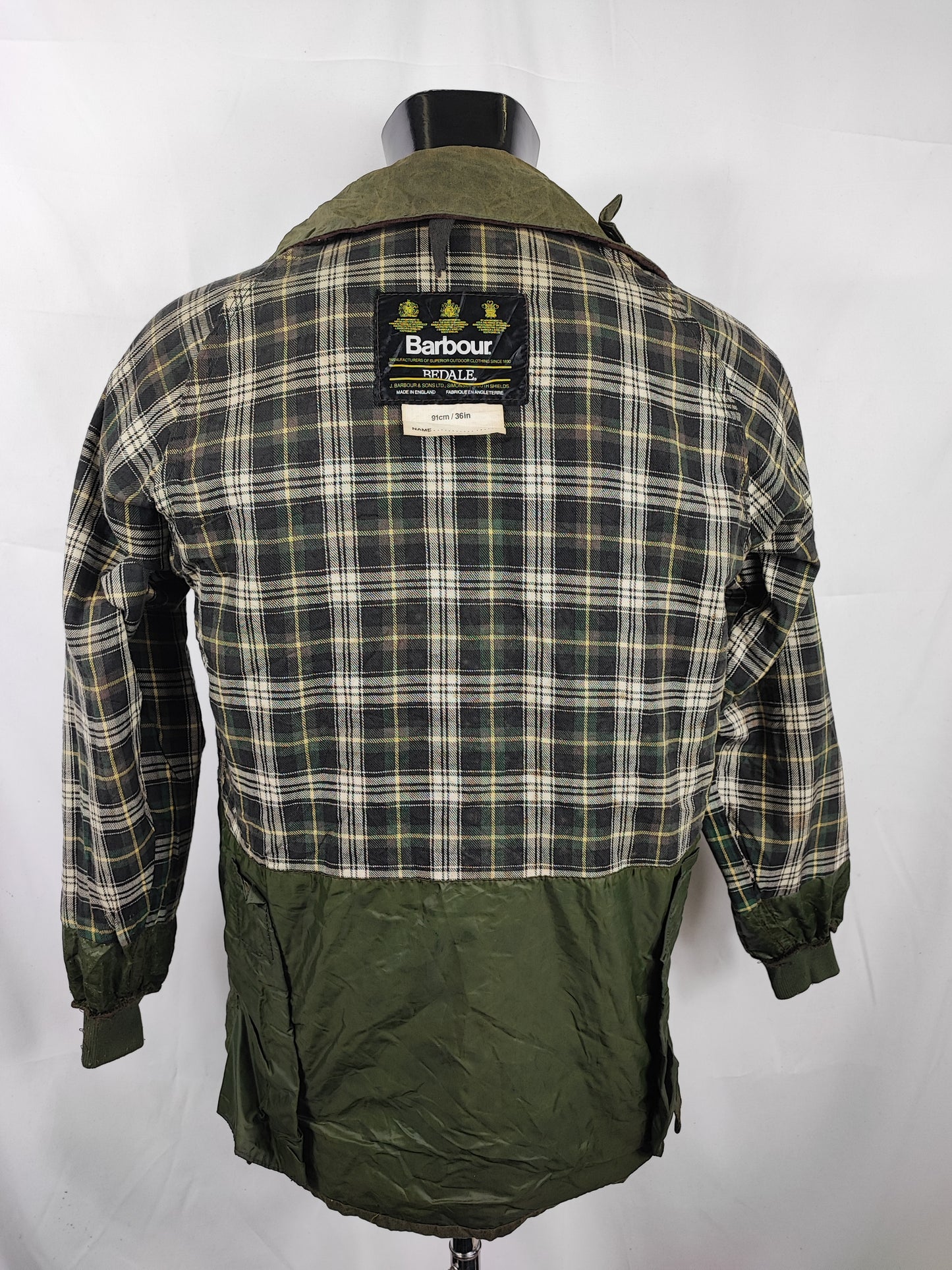 RARO Barbour Bedale 4 tasche C36/91 CM Man Green vintage Bedale Jacket XSmall 4 pockets C36
