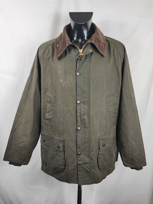 Barbour Giacca Bedale verde Vintage C50/127 CM XXL Green Waxed Bedale Jacket size XXL
