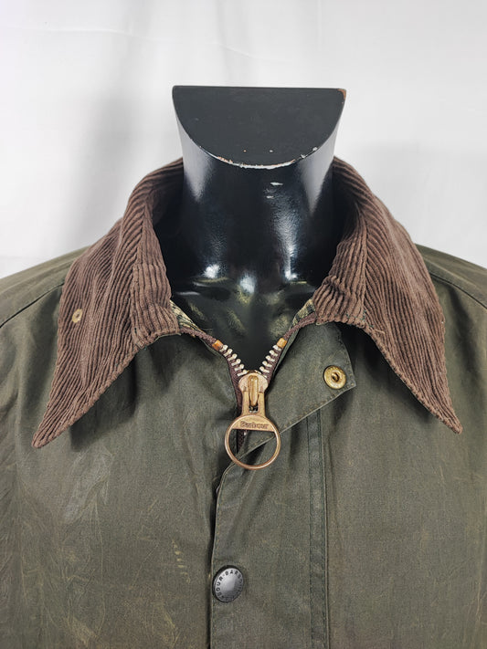 Barbour Giacca Bedale verde Vintage C50/127 CM XXL Green Waxed Bedale Jacket size XXL