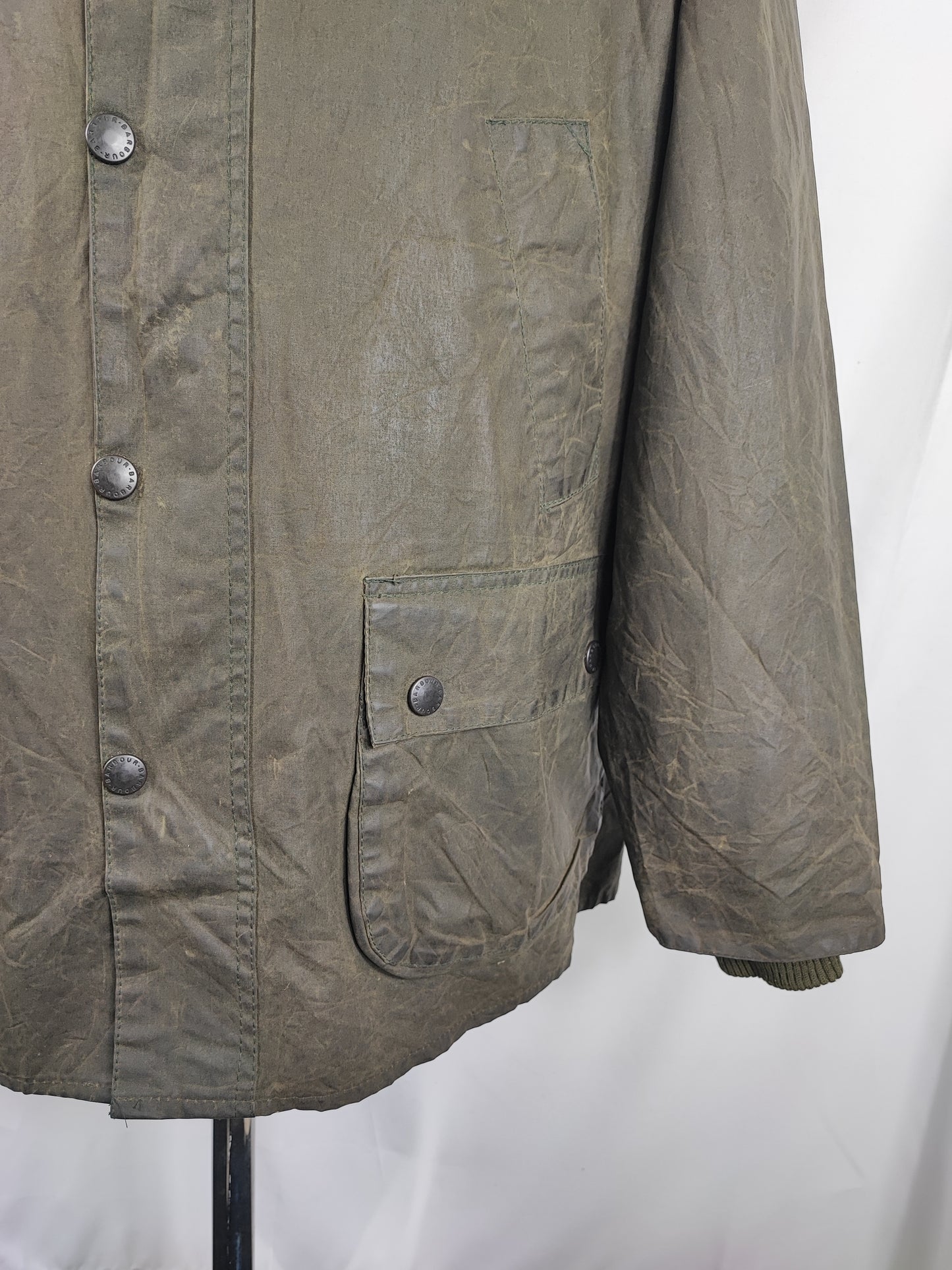 Barbour Giacca Bedale verde Vintage C50/127 CM XXL Green Waxed Bedale Jacket size XXL