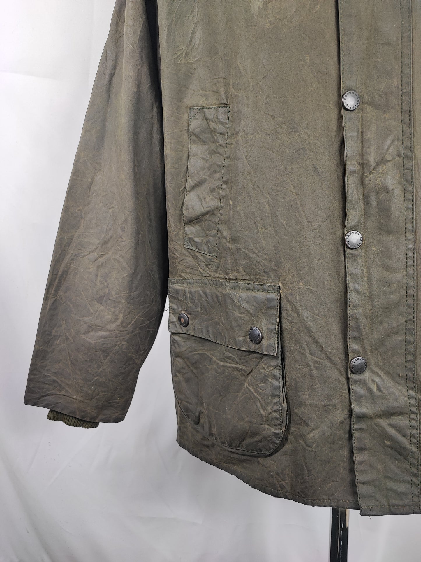 Barbour Giacca Bedale verde Vintage C50/127 CM XXL Green Waxed Bedale Jacket size XXL