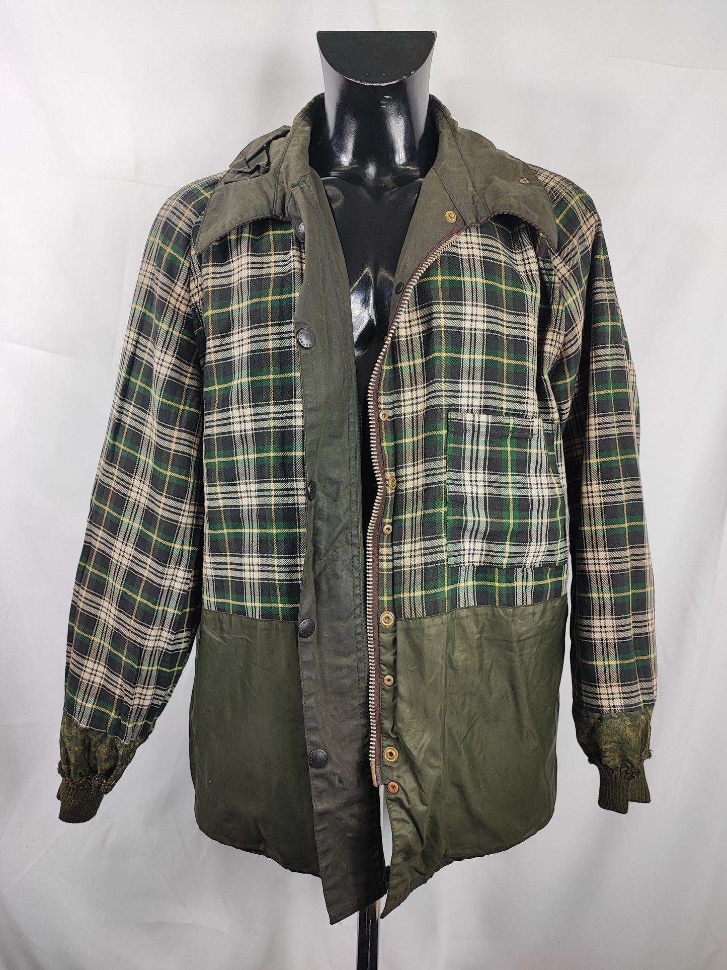 Barbour Giacca Bedale verde Vintage C50/127 CM XXL Green Waxed Bedale Jacket size XXL