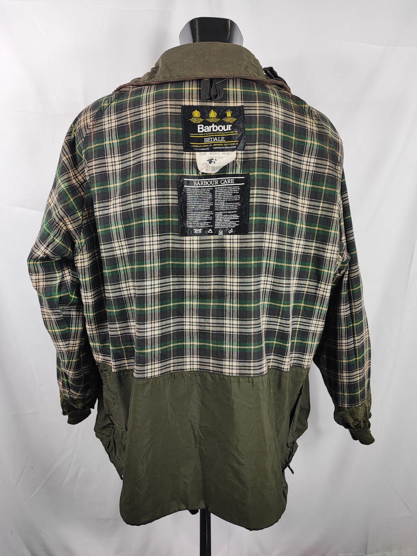 Barbour Giacca Bedale verde Vintage C50/127 CM XXL Green Waxed Bedale Jacket size XXL