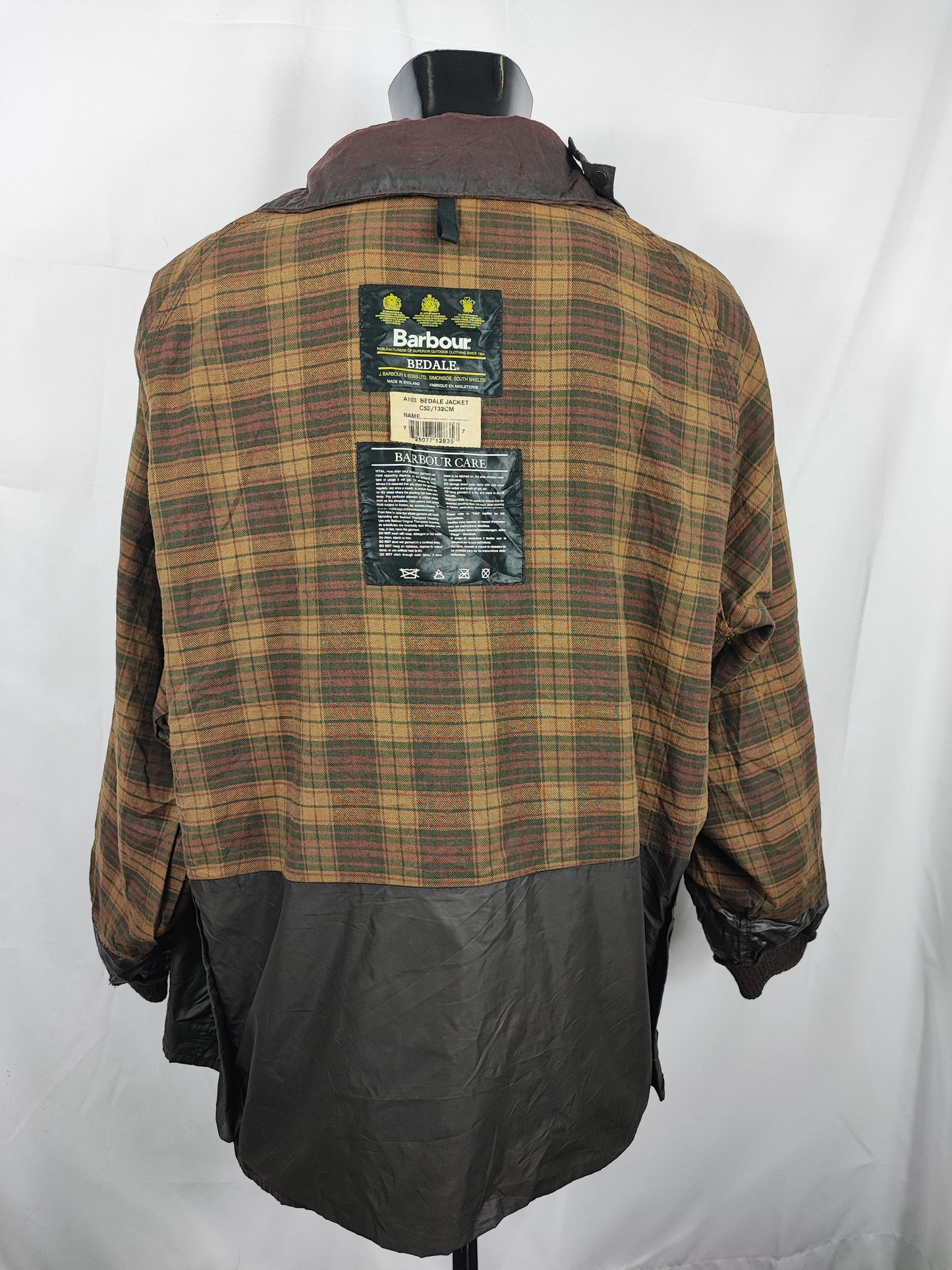 Barbour Giacca Bedale Uomo Marrone Vintage C52/132 CM XXXL Brown Waxed Bedale Vintage Jacket size 3xl