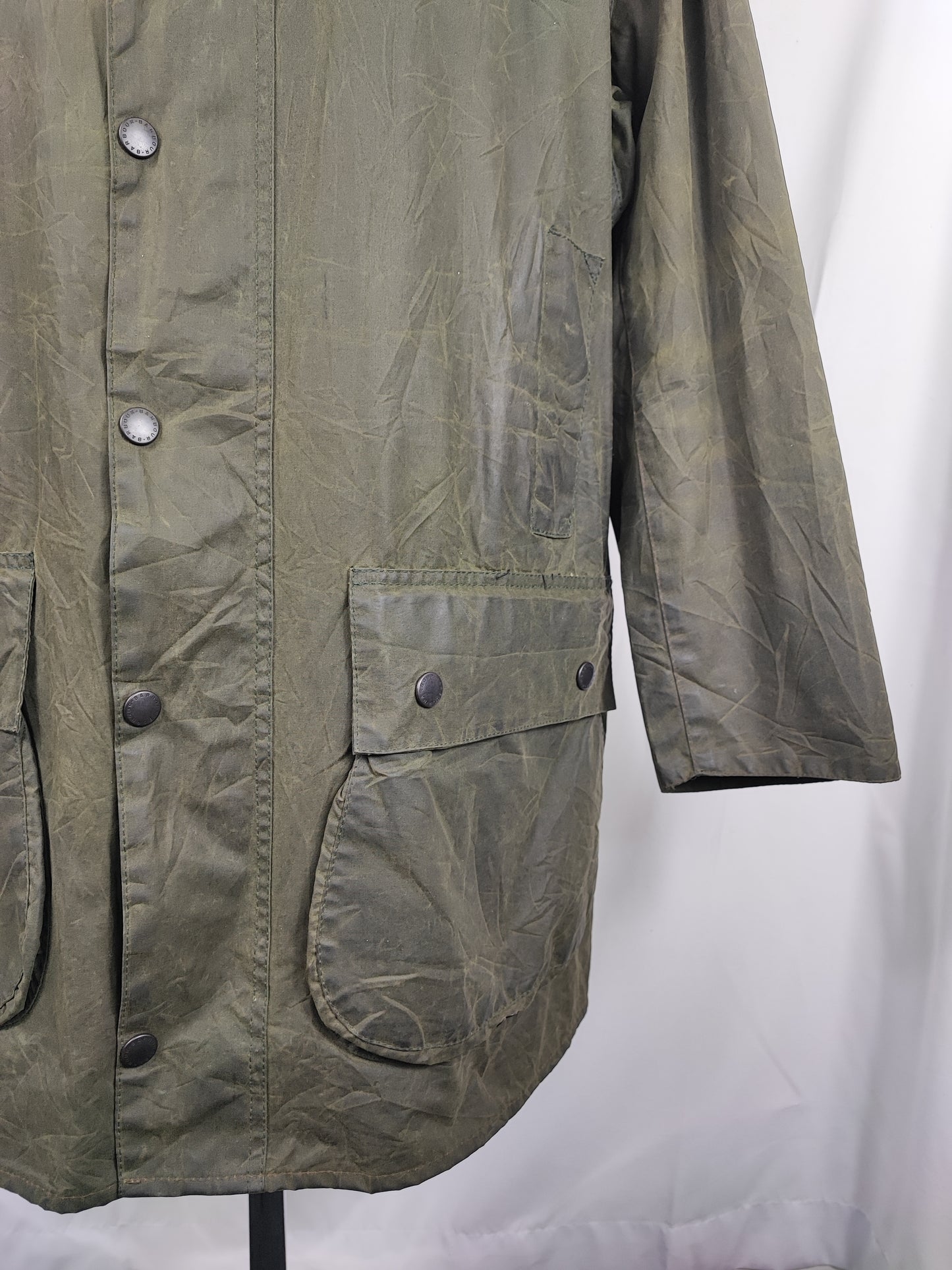 Barbour Uomo Border vintage verde Cerato C44/112cm Green Border Wax Coat Large XLarge