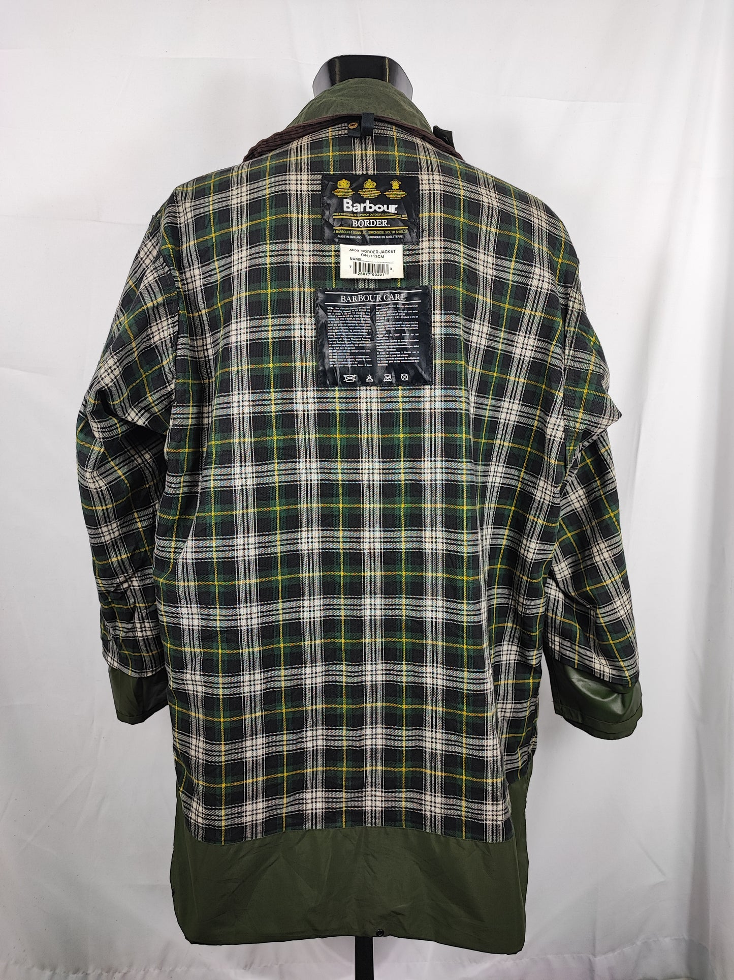 Barbour Uomo Border vintage verde Cerato C44/112cm Green Border Wax Coat Large XLarge
