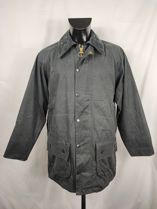 Barbour Giacca Beaufort vintage blu C38/97 cm -Navy waxed Beaufort Jacket Size Medium