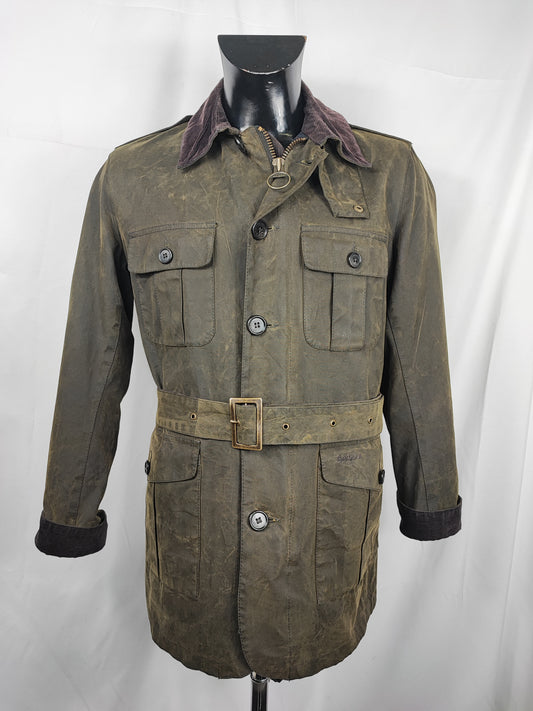 Giacca Barbour Uomo verde cerato New field Polo club Medium- Man Olive New field jacket size M