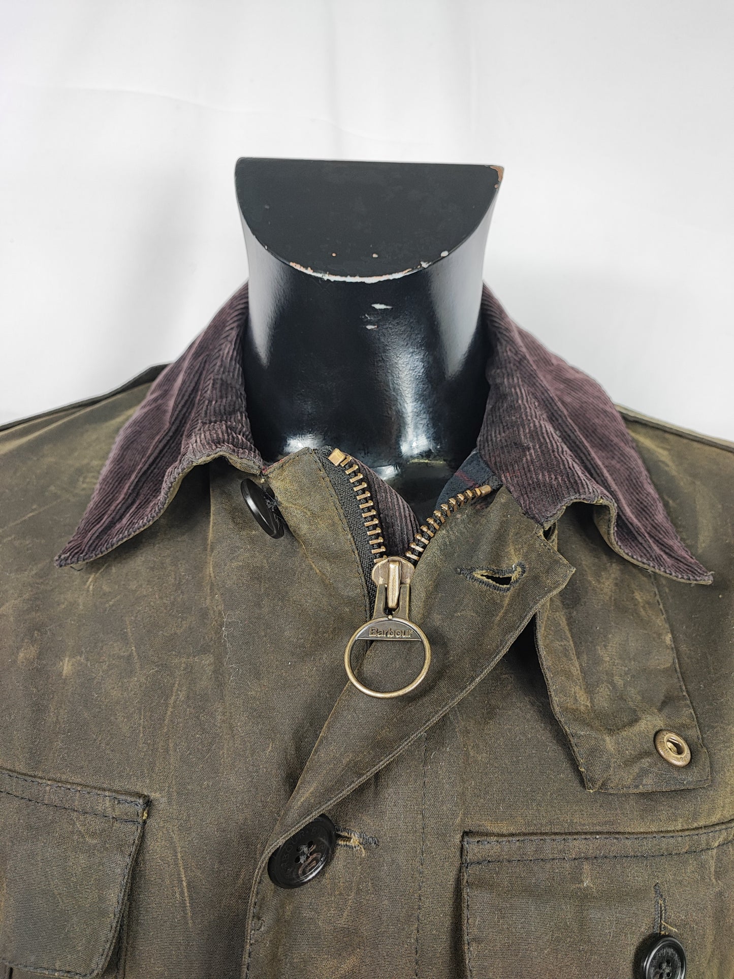 Giacca Barbour Uomo verde cerato New field Polo club Medium- Man Olive New field jacket size M