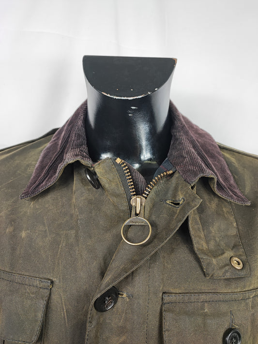 Giacca Barbour Uomo verde cerato New field Polo club Medium- Man Olive New field jacket size M