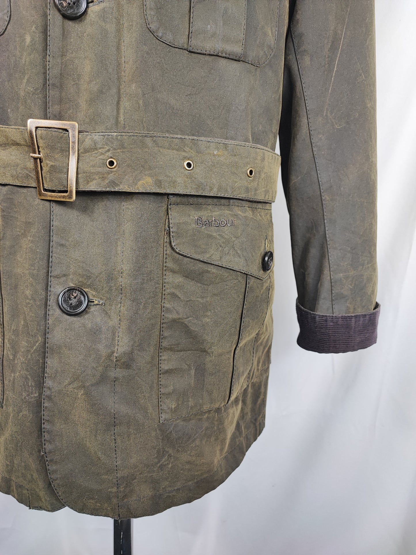 Giacca Barbour Uomo verde cerato New field Polo club Medium- Man Olive New field jacket size M