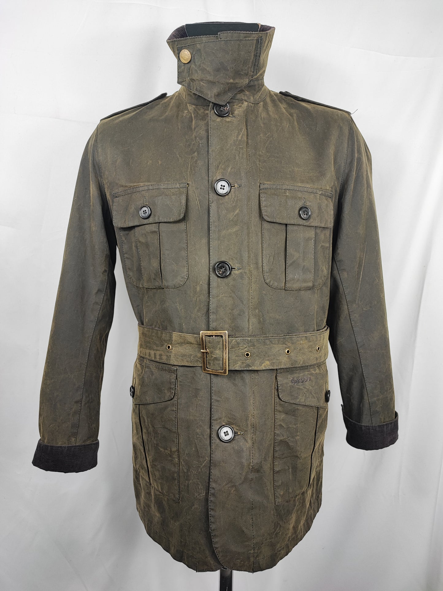 Giacca Barbour Uomo verde cerato New field Polo club Medium- Man Olive New field jacket size M