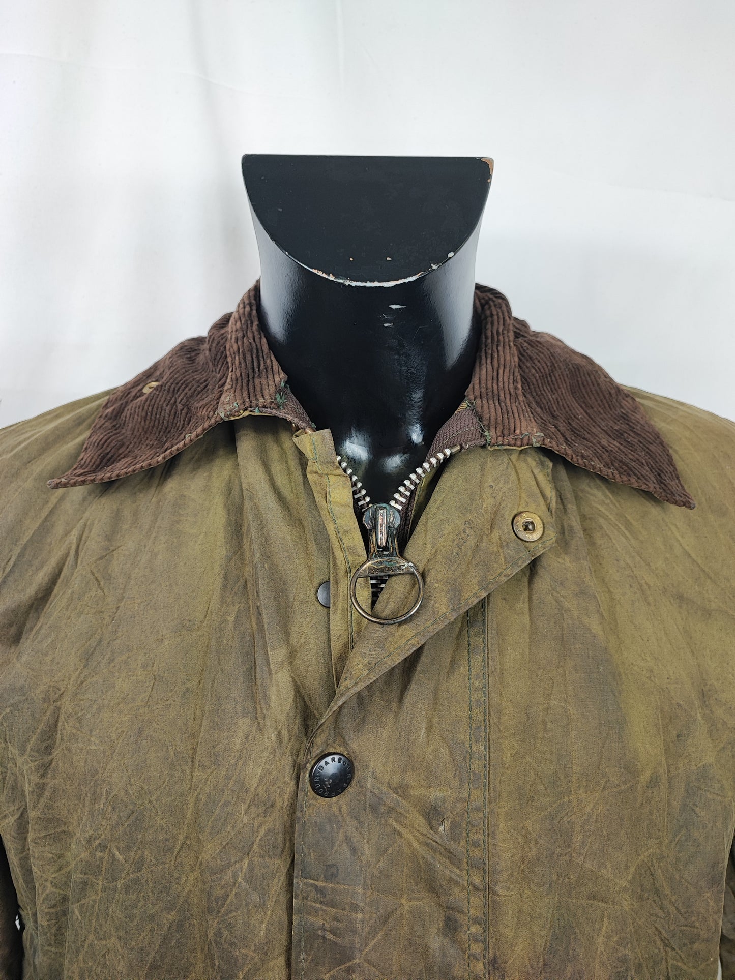 Barbour Border verde cotone Cerato C34/86 cm Green Border Coat Size Xsmall tg. 44 ita