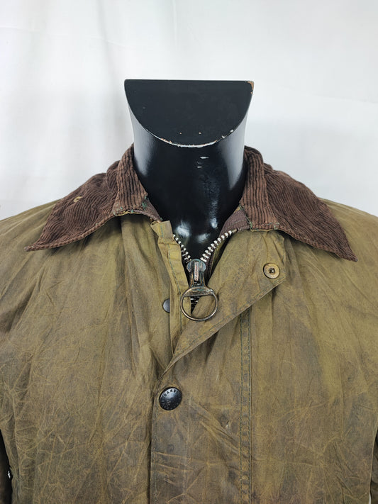 Barbour Border verde cotone Cerato C34/86 cm Green Border Coat Size Xsmall tg. 44 ita