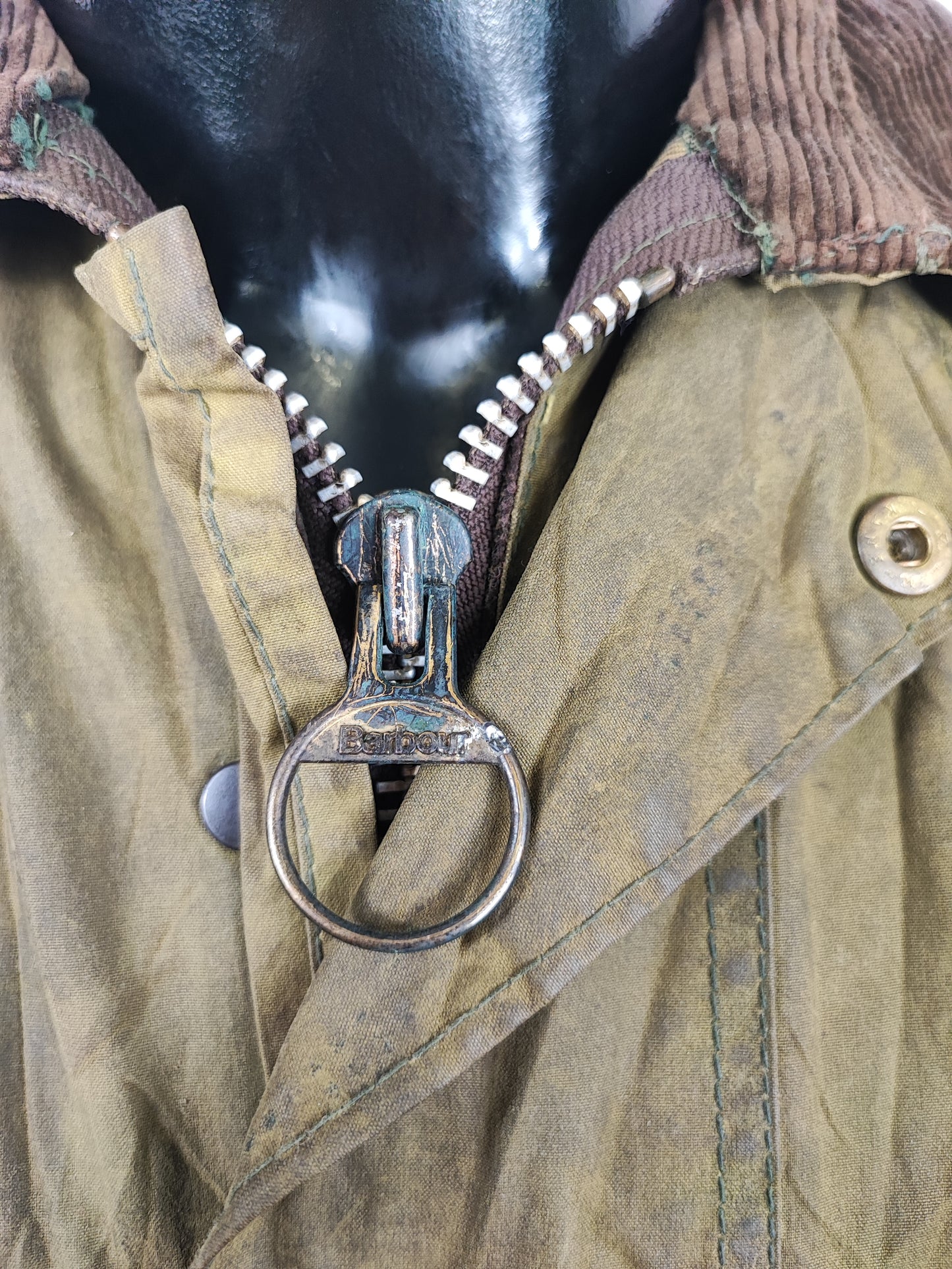 Barbour Border verde cotone Cerato C34/86 cm Green Border Coat Size Xsmall tg. 44 ita