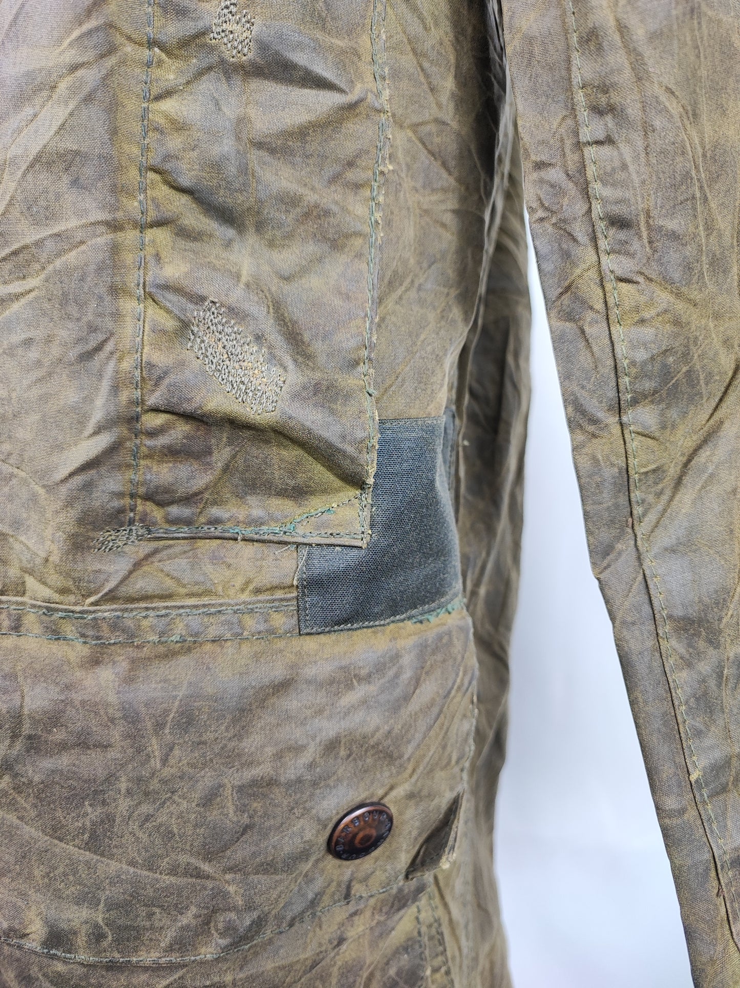 Barbour Border verde cotone Cerato C34/86 cm Green Border Coat Size Xsmall tg. 44 ita