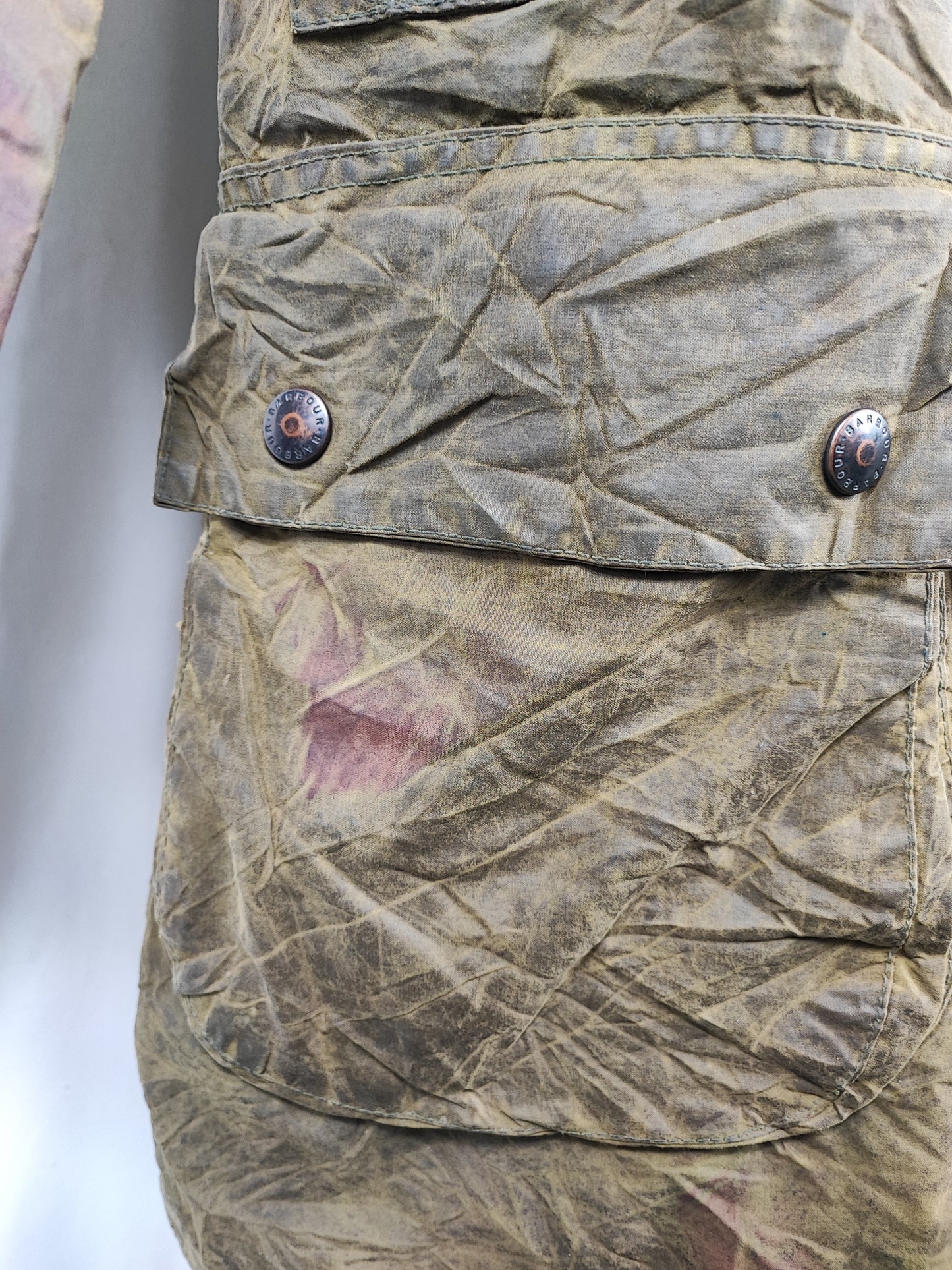 Barbour Border verde cotone Cerato C34/86 cm Green Border Coat Size Xsmall tg. 44 ita