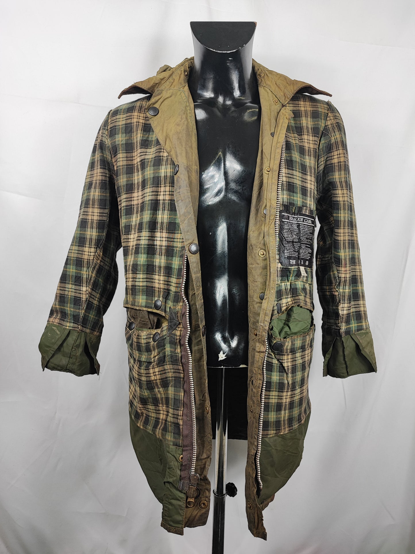 Barbour Border verde cotone Cerato C34/86 cm Green Border Coat Size Xsmall tg. 44 ita