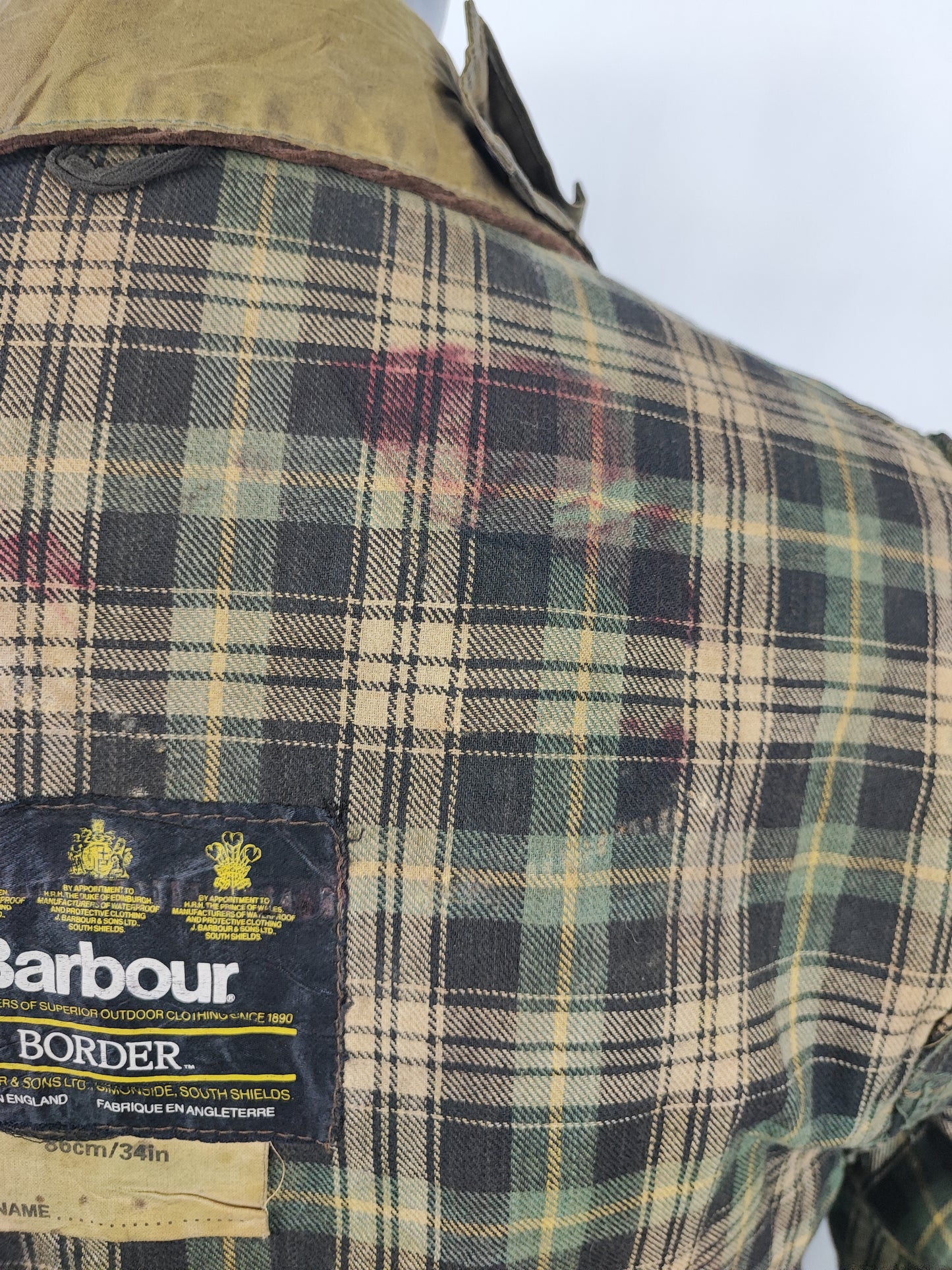 Barbour Border verde cotone Cerato C34/86 cm Green Border Coat Size Xsmall tg. 44 ita