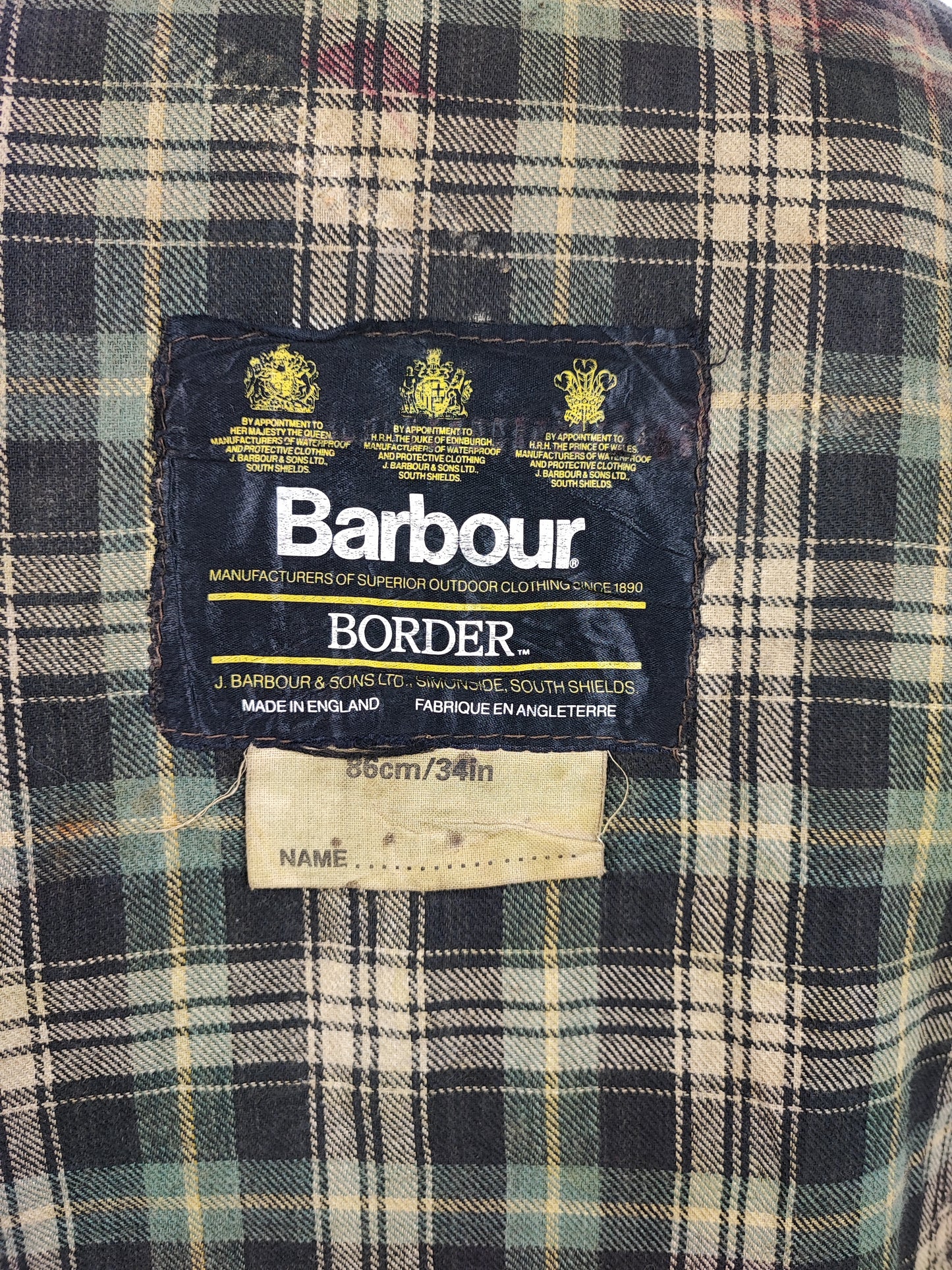 Barbour Border verde cotone Cerato C34/86 cm Green Border Coat Size Xsmall tg. 44 ita