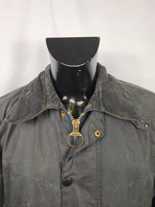 Barbour Giacca Beaufort blu C40/102 cm - Man Navy waxed Beaufort Jacket Size Medium