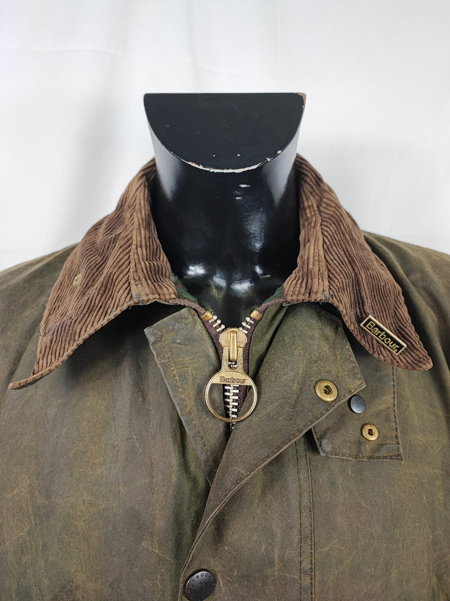 RARA Giacca Barbour Vintage Northumbria C46/117 cm-Green Vintage Waxed Northumbria Jacket Size Xlarge