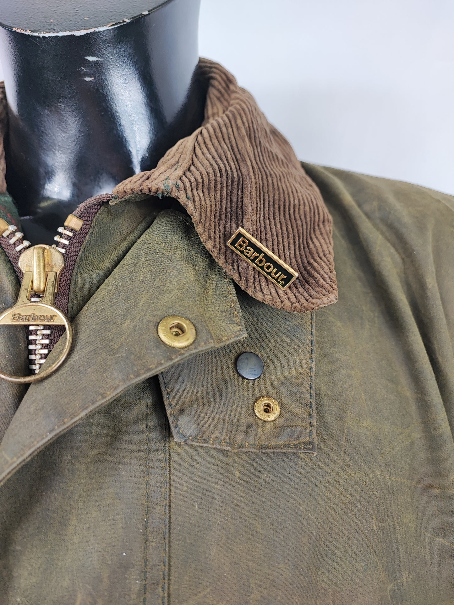 RARA Giacca Barbour Vintage Northumbria C46/117 cm-Green Vintage Waxed Northumbria Jacket Size Xlarge