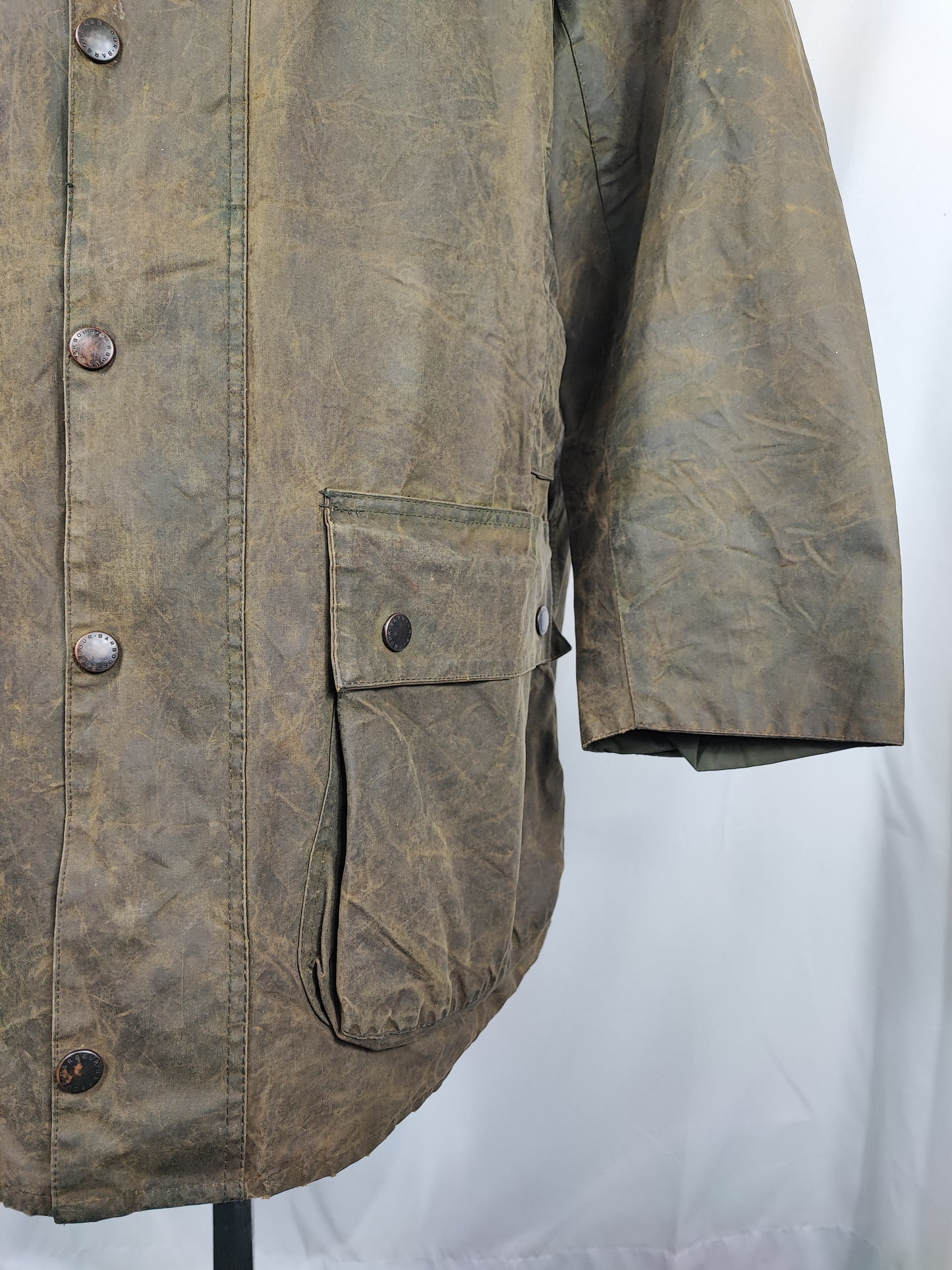 RARA Giacca Barbour Vintage Northumbria C46/117 cm-Green Vintage Waxed Northumbria Jacket Size Xlarge