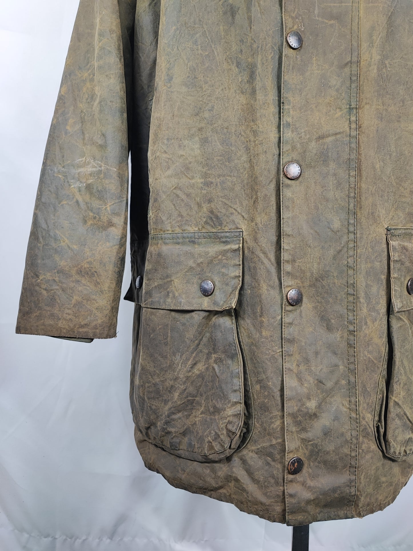 RARA Giacca Barbour Vintage Northumbria C46/117 cm-Green Vintage Waxed Northumbria Jacket Size Xlarge