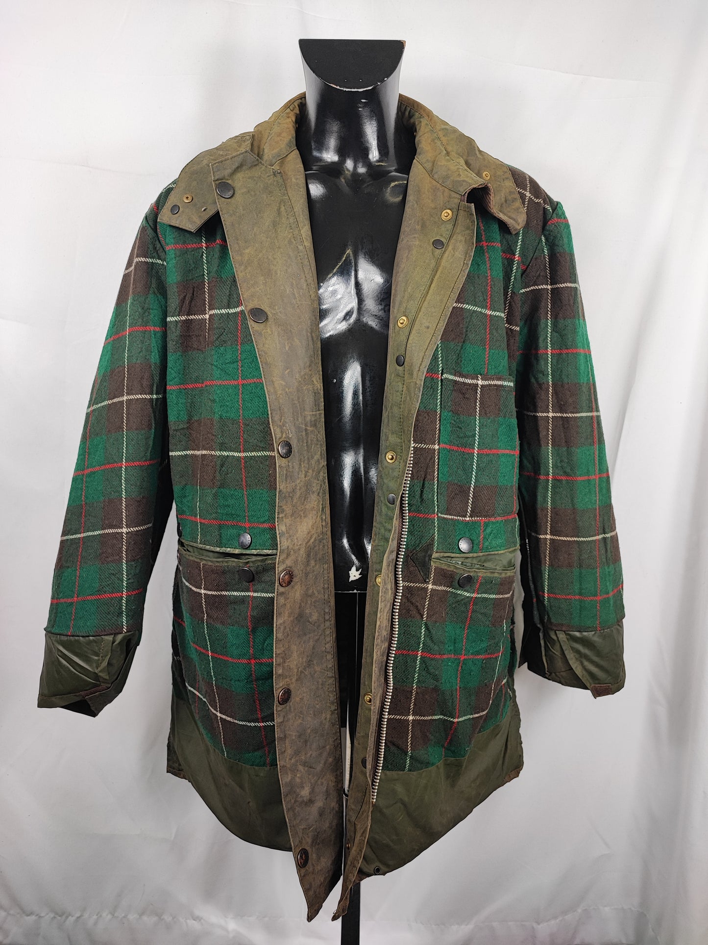 RARA Giacca Barbour Vintage Northumbria C46/117 cm-Green Vintage Waxed Northumbria Jacket Size Xlarge