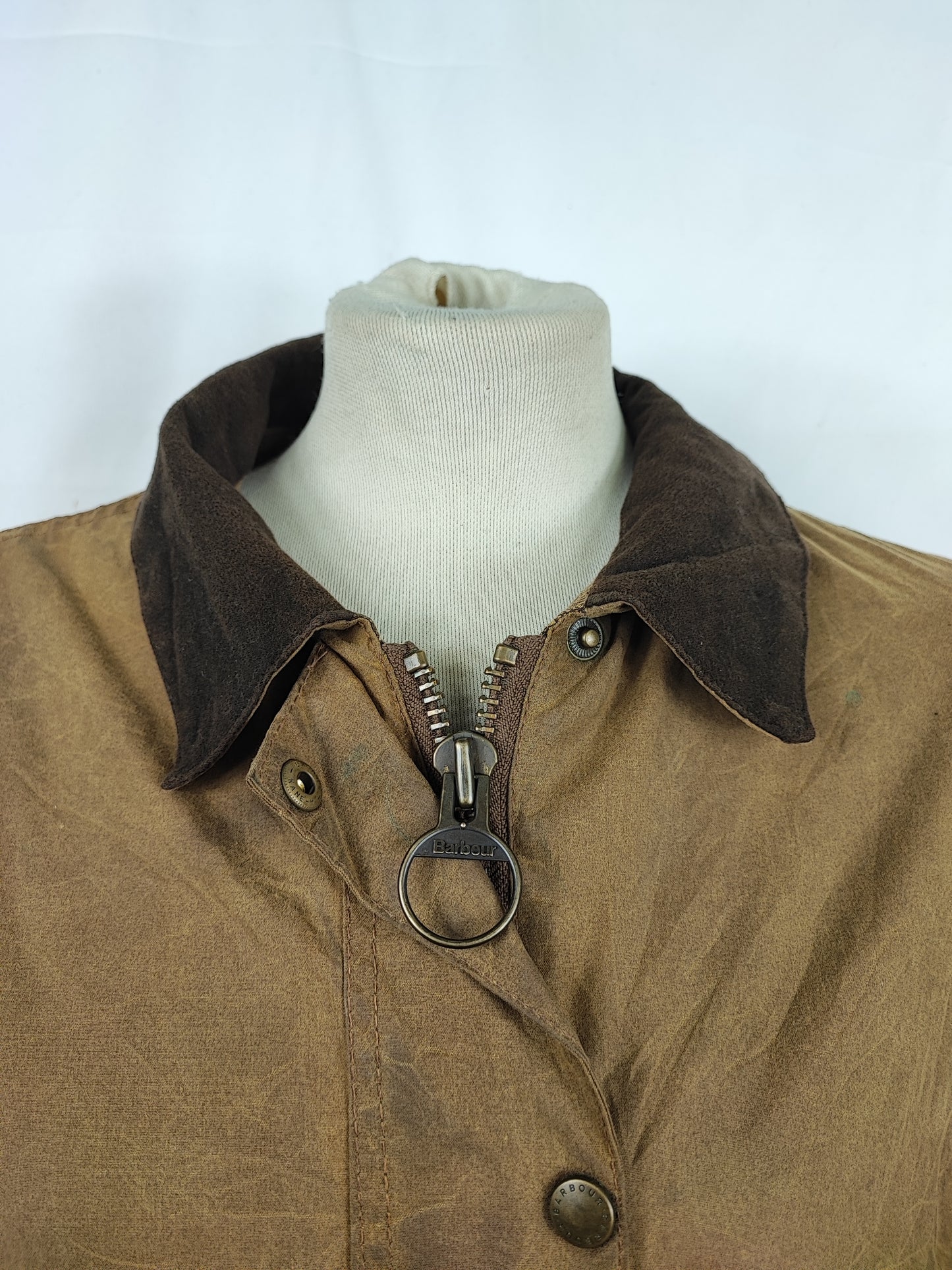 Giacca Barbour da donna beige cerata Tg. 42 Medium - Lady Beige Newmarket Field Jacket size uk12