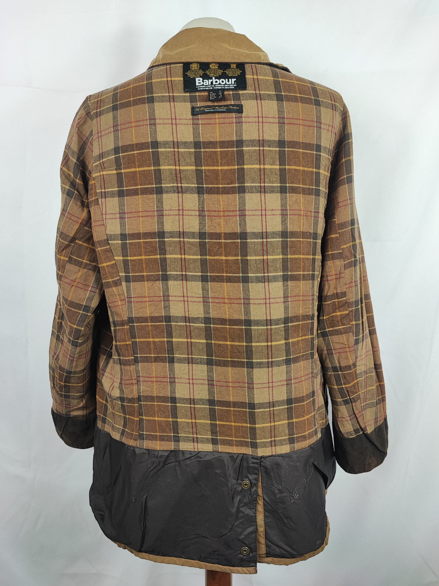 Giacca Barbour da donna beige cerata Tg. 42 Medium - Lady Beige Newmarket Field Jacket size uk12