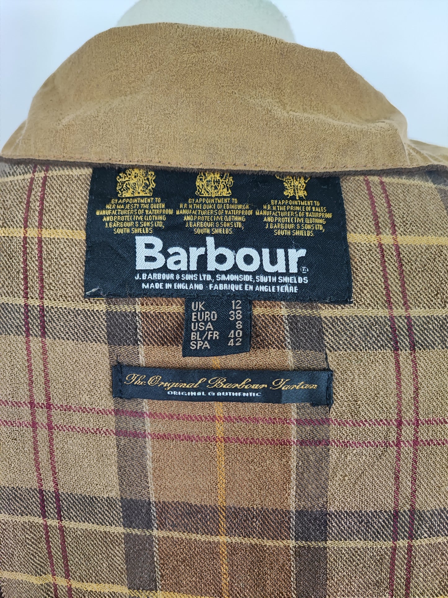 Giacca Barbour da donna beige cerata Tg. 42 Medium - Lady Beige Newmarket Field Jacket size uk12