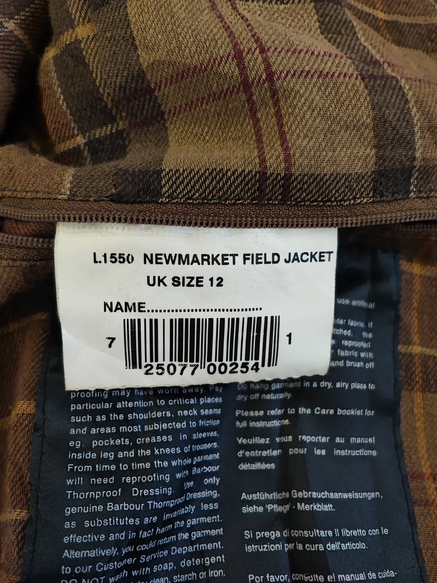 Giacca Barbour da donna beige cerata Tg. 42 Medium - Lady Beige Newmarket Field Jacket size uk12