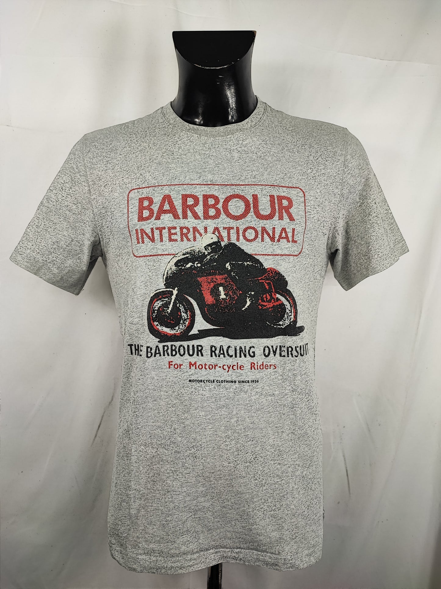 T-shirt Barbour grigia da uomo in cotone taglia Medium