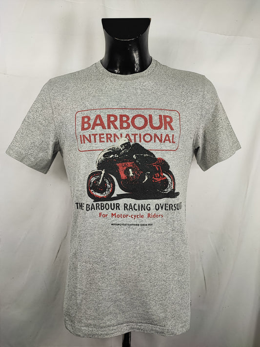 T-shirt Barbour grigia da uomo in cotone taglia Medium