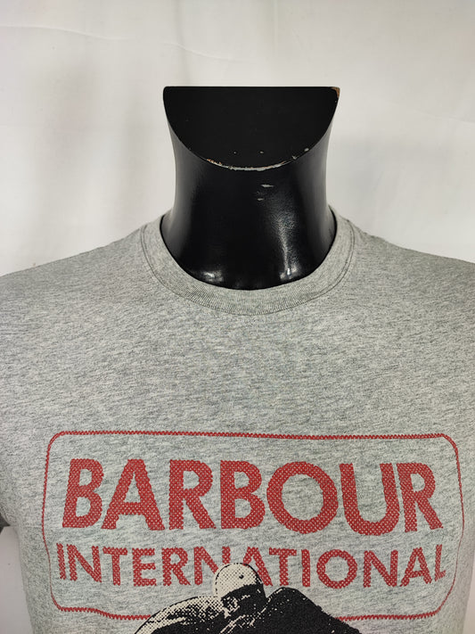 T-shirt Barbour grigia da uomo in cotone taglia Medium
