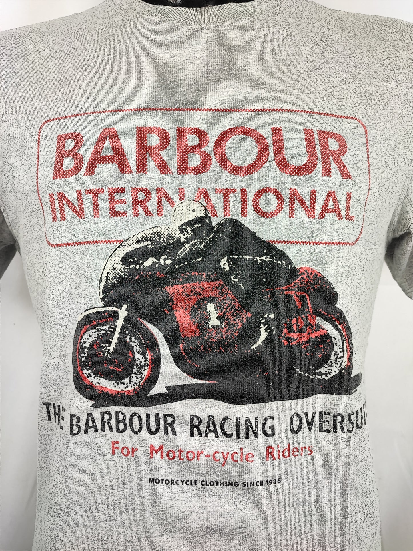 T-shirt Barbour grigia da uomo in cotone taglia Medium