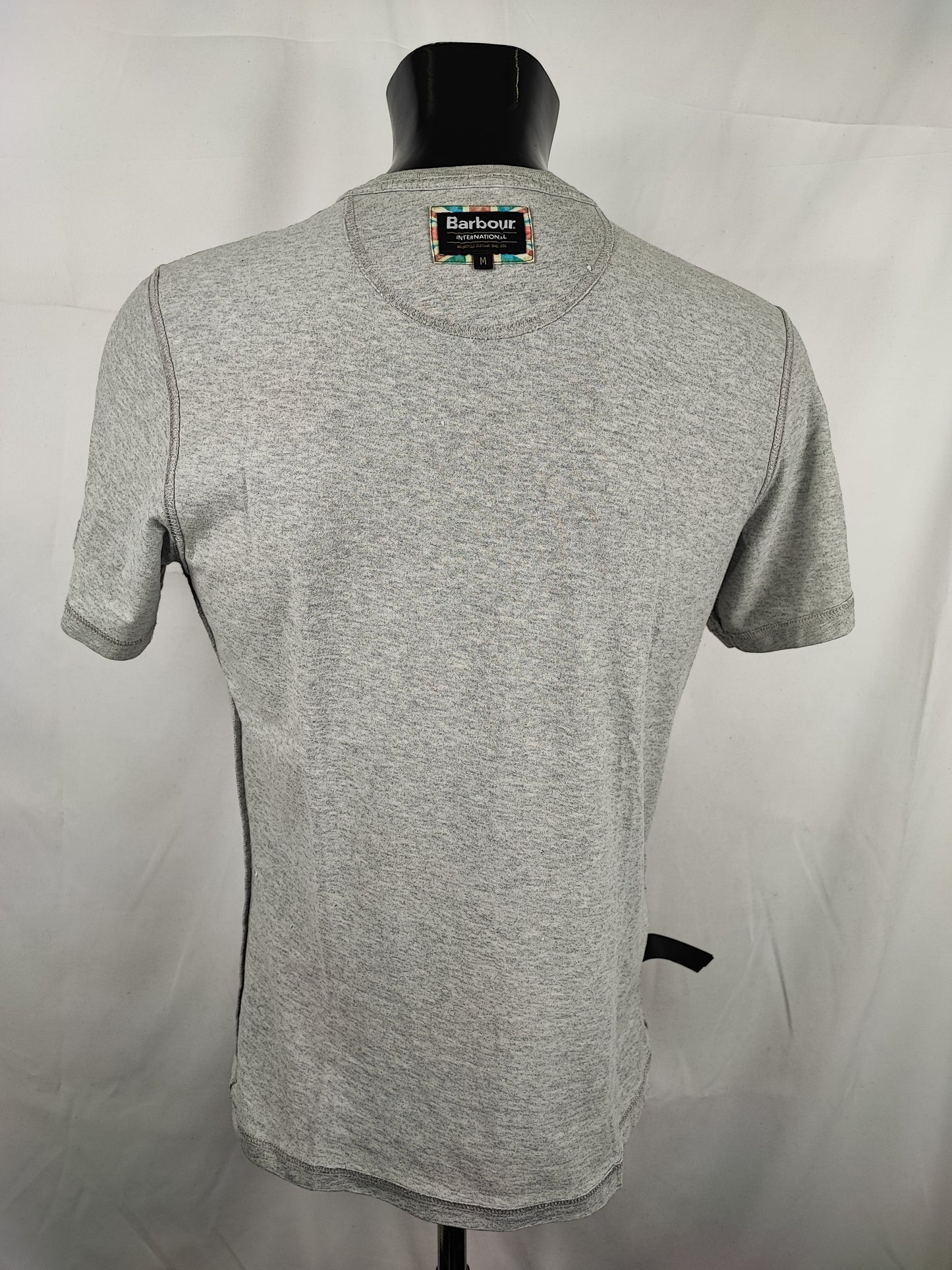 T-shirt Barbour grigia da uomo in cotone taglia Medium
