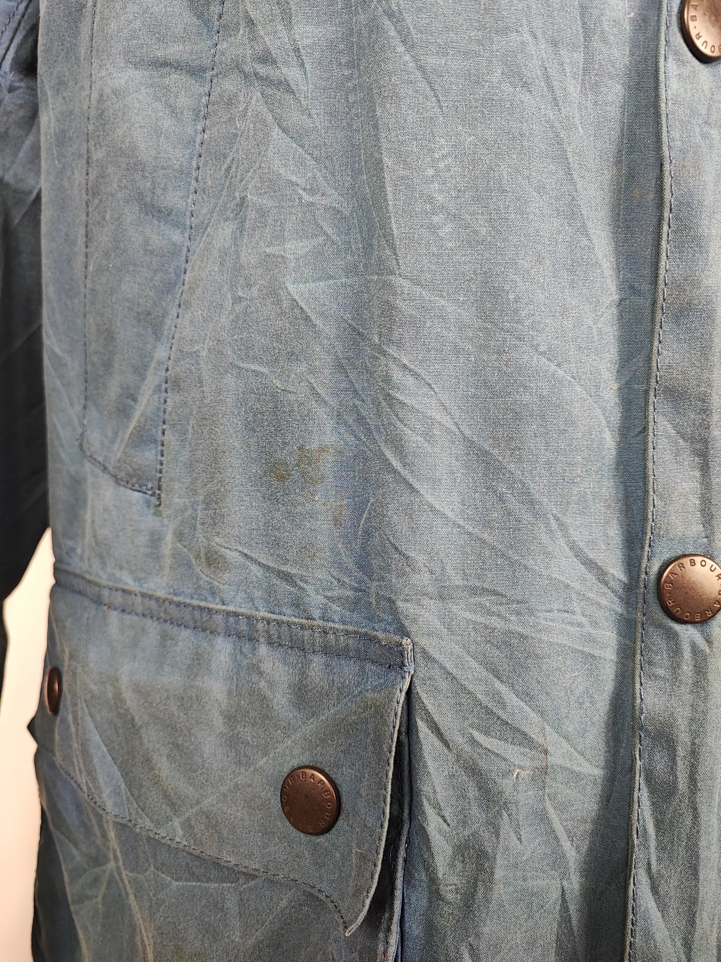 Giacca Barbour Blu Ashby Uomo Large- Man Blue Ashby Wax Jacket Size Large