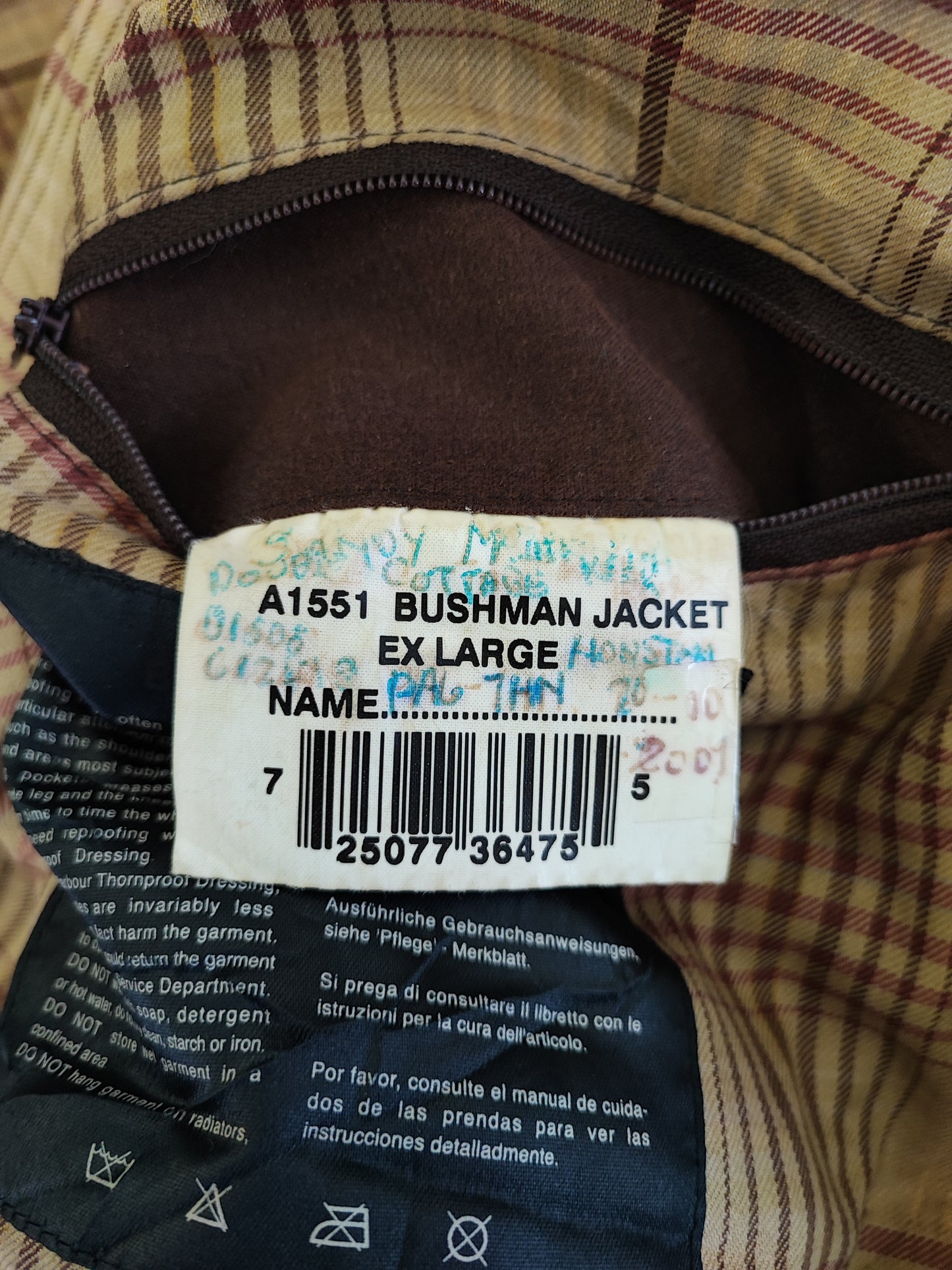 Barbour Giacca Uomo Bushman Marrone XLarge- Man Wax Brown Bushman Jacket Size XLarge