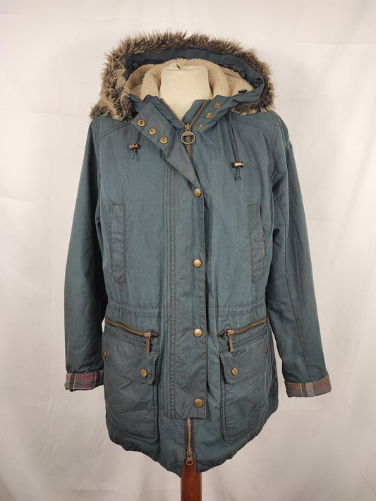 Giacca Barbour donna blu cerata e imbottita tg. 44 UK14 Medium Kelsall Navy Wax jacket