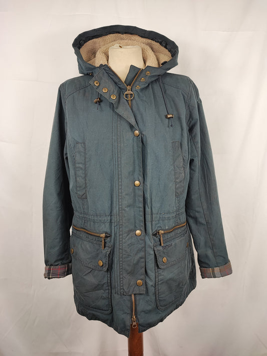 Giacca Barbour donna blu cerata e imbottita tg. 44 UK14 Medium Kelsall Navy Wax jacket