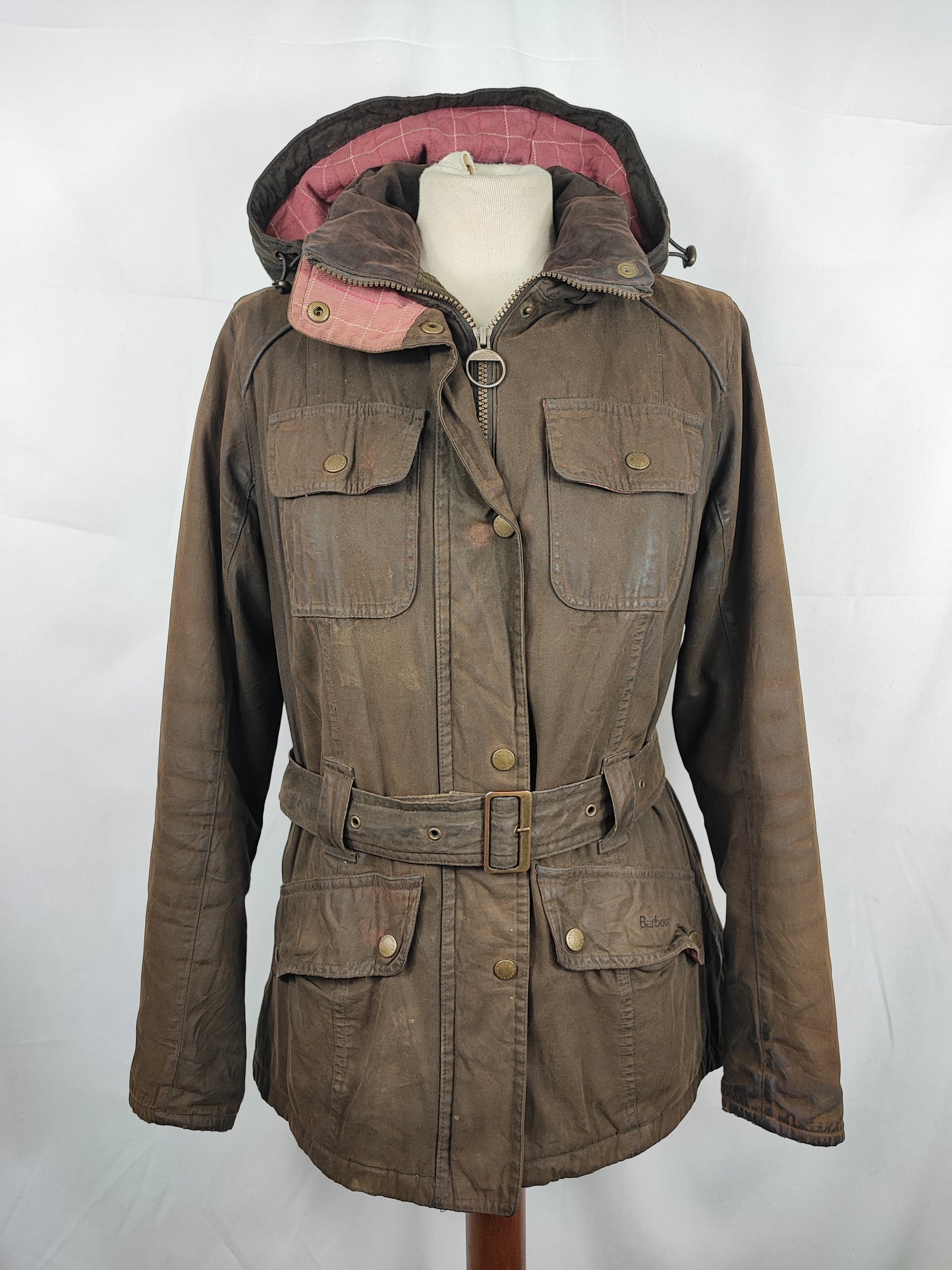 Barbour Giacca da donna oliva Medium Tg.42/44 Equine Lady Olive cotton jacket size uk14