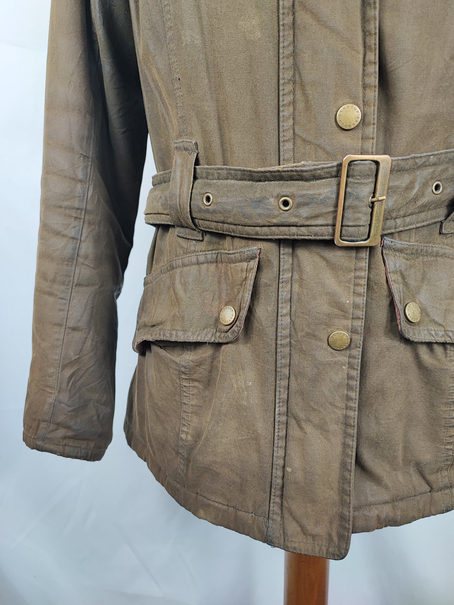 Barbour Giacca da donna oliva Medium Tg.42/44 Equine Lady Olive cotton jacket size uk14
