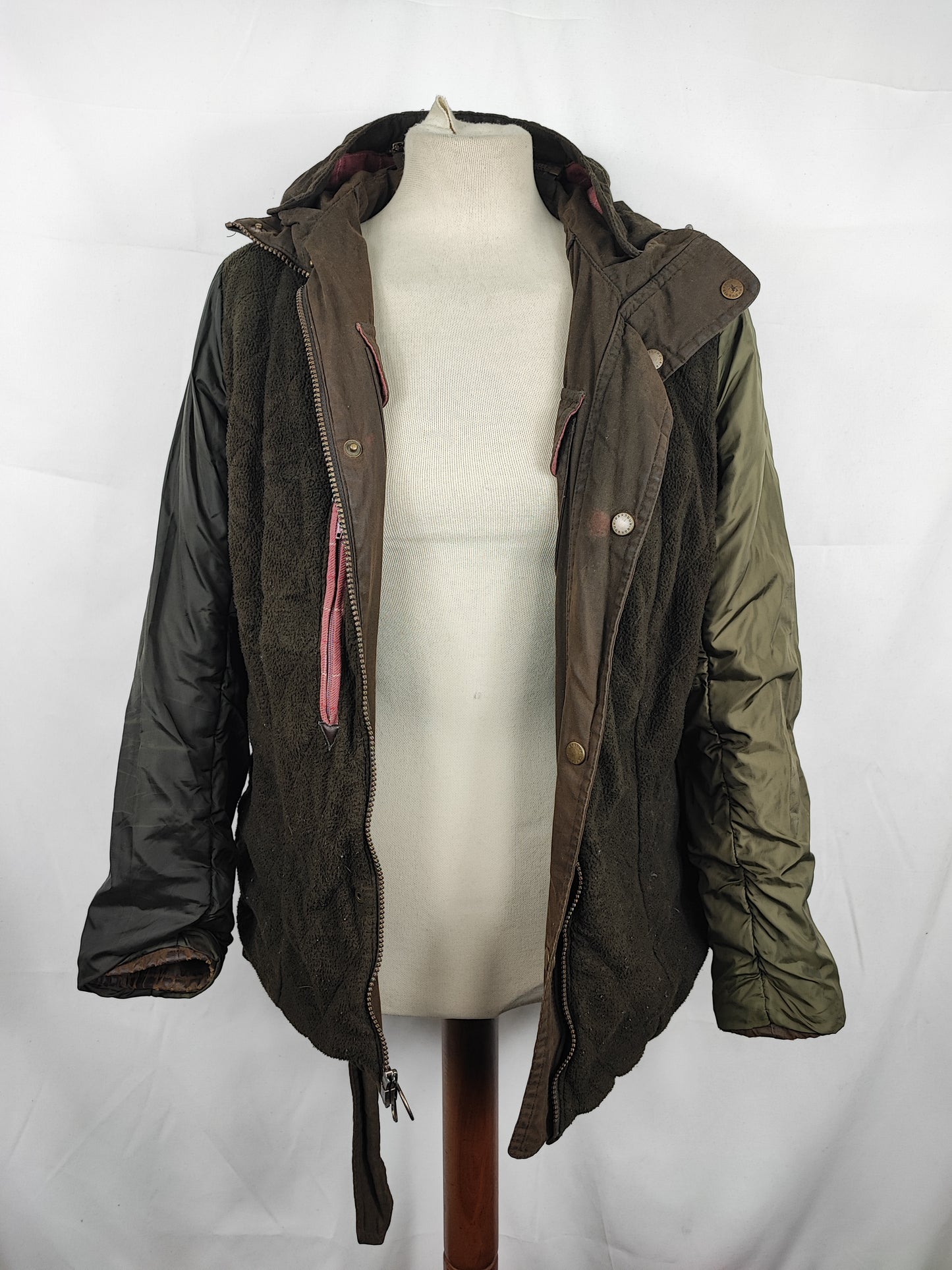 Barbour Giacca da donna oliva Medium Tg.42/44 Equine Lady Olive cotton jacket size uk14