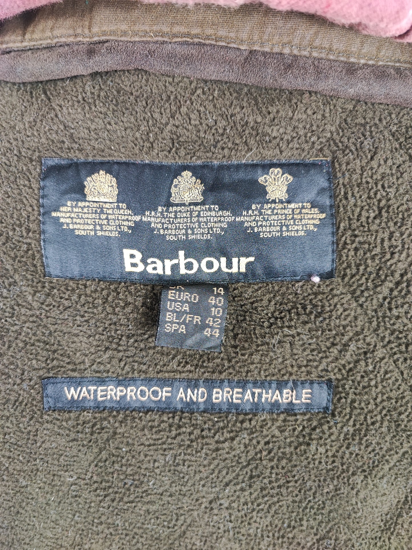 Barbour Giacca da donna oliva Medium Tg.42/44 Equine Lady Olive cotton jacket size uk14