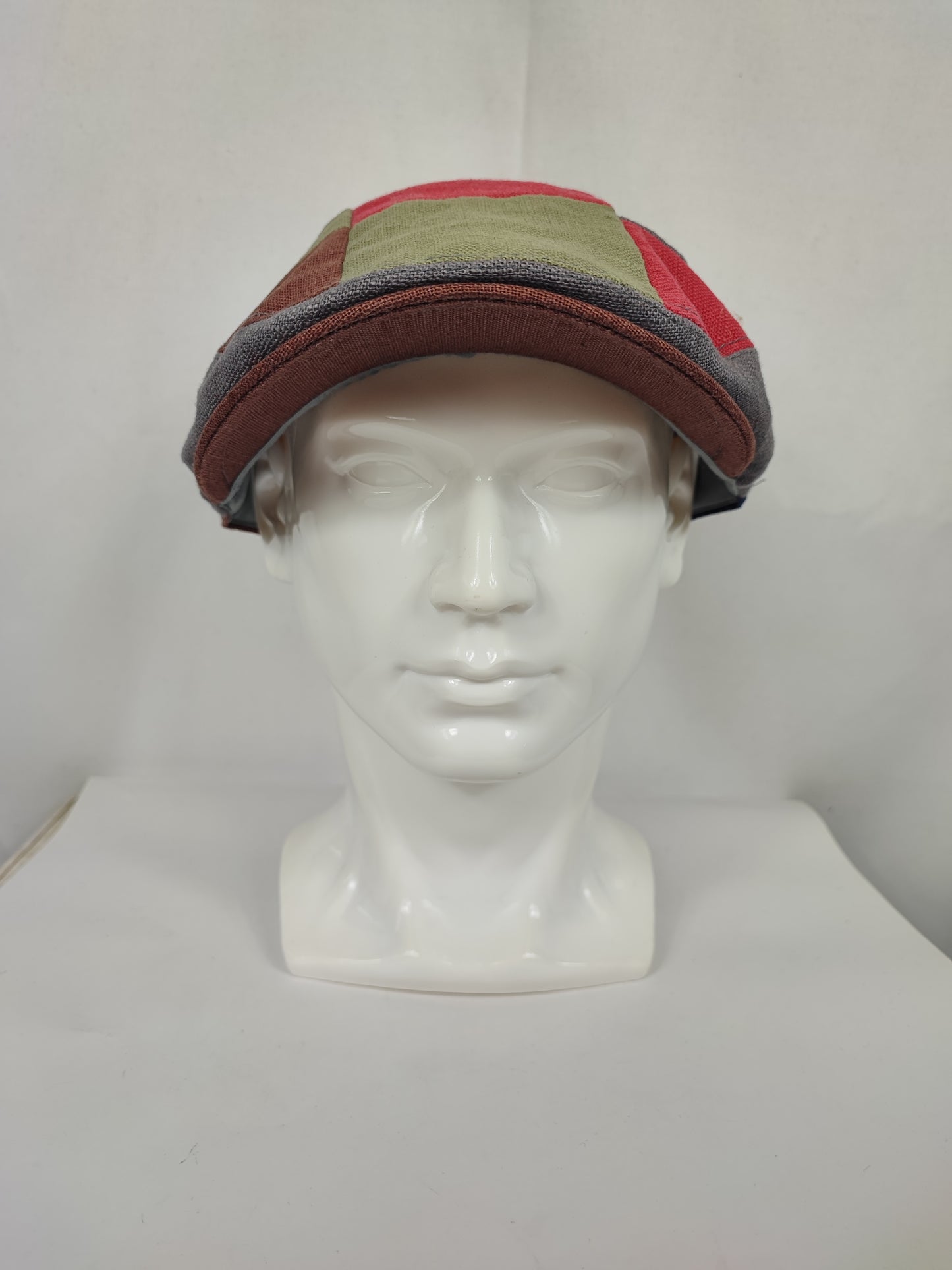 Coppola liscia nuova inglese in Lino Multicolore - New Patch Multicolor Linen Flat Cap