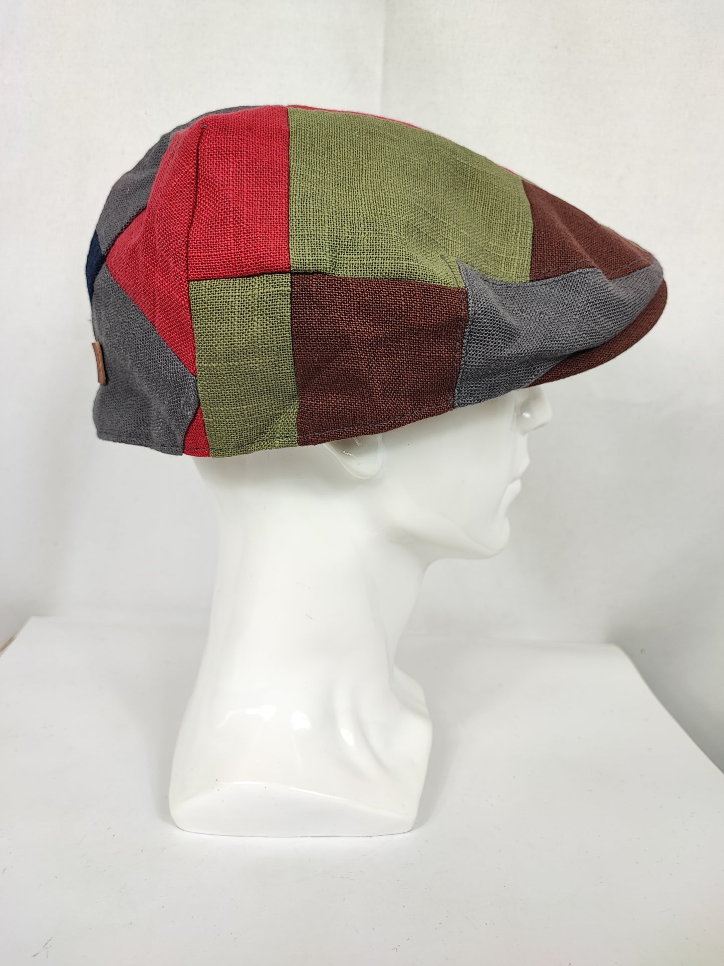 Coppola liscia nuova inglese in Lino Multicolore - New Patch Multicolor Linen Flat Cap