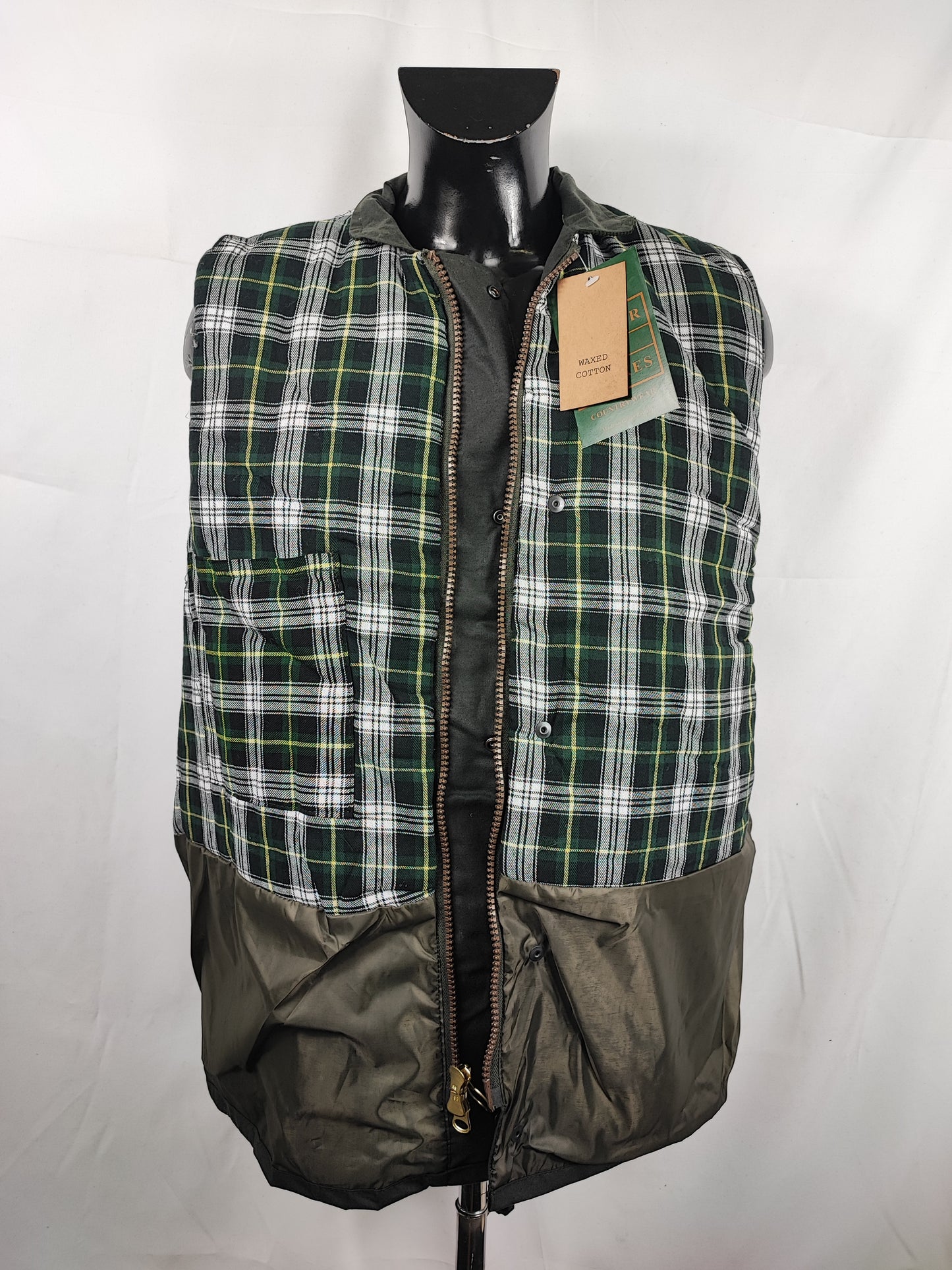 Gilet nuovo da uomo cerato inglese colore verde - Man Wax Olive Gilet